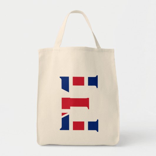 Tote Bag E Monogramme superposé sur Union Jack Flag gtcn (Devant)