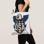 Tote Bag Eagle Crest des États-Unis — Bouclier du drapeau V (De près)