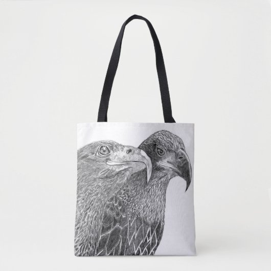 TOTE BAG EAGLES HARRIET + M FURRY FEATHER & AMIS 2 SIDED (Devant)