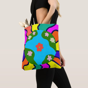 Tote Bag Earth Retro Vibes Art