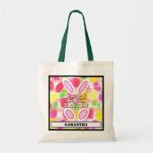 Tote Bag Easter Bunny Pastel Jelly Beans Name (Devant)