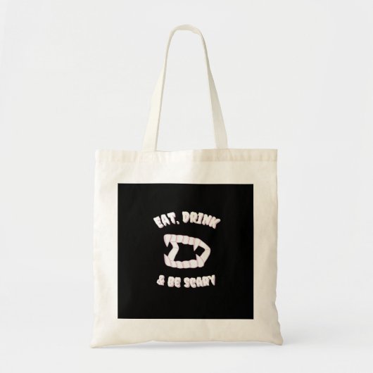 Tote Bag Eat Drink Be Scary Vampire Minimalist Style (Devant)