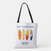 Tote Bag Eat, Sleep, Surf, Repeat - Beach Life (Dos)