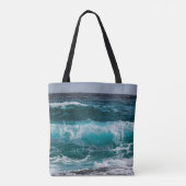 Tote Bag Eau bleue Vagues océaniques (Dos)