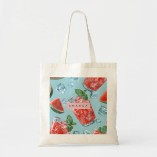 Tote Bag Eau pétillante personnalisée à la pastèque et à la