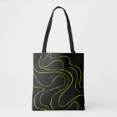 Tote Bag Ebb et flux 2 en Lime vert et noir (Devant)