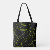 Tote Bag Ebb et flux 2 en Lime vert et noir (Dos)