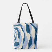 Tote Bag Ebb et flux 4 - Bleu foncé, Bleu clair et Crème (Dos)