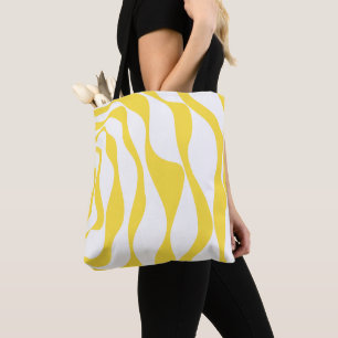Tote Bag Ebb et flux 4 en citron jaune et blanc