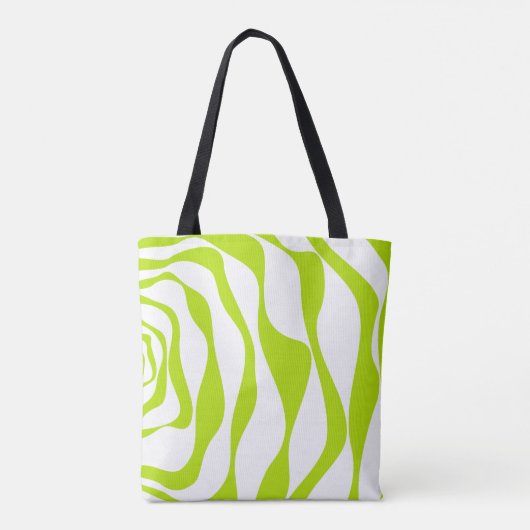 Tote Bag Ebb et flux 4 en Lime vert et blanc (Dos)