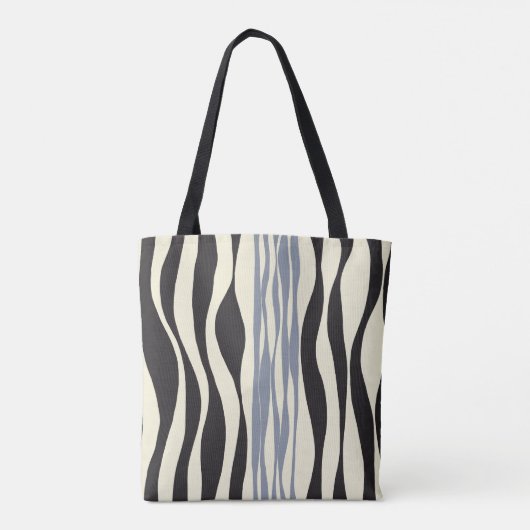 Tote Bag Ebb et flux en noir, gris et crème (Dos)