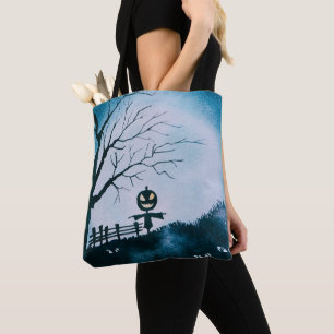 Tote Bag Écart avec Halloween à la tête de lanterne Jack-O'