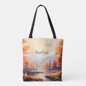 Tote Bag Ecclésiaste 3:11 Verse Bible Automne Aquarelle (Dos)