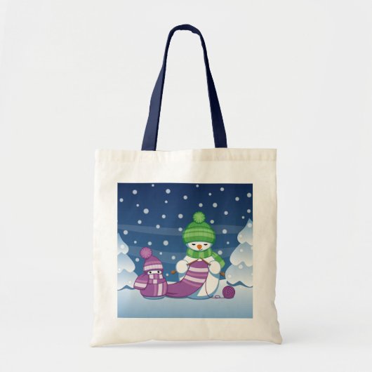 Tote Bag Écharpe Tricot Snowman (Devant)