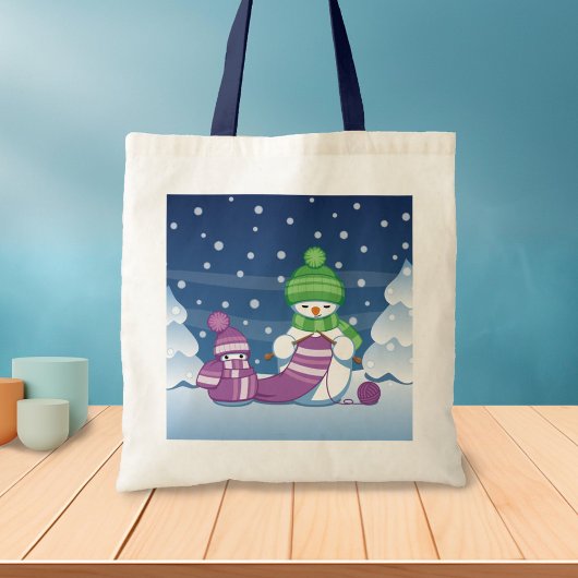 Tote Bag Écharpe Tricot Snowman