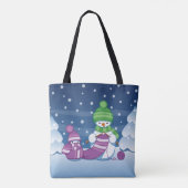 Tote Bag Écharpe Tricot Snowman (Dos)