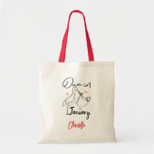 Tote Bag Échéance En Janvier Mignonne Swan Portant Un Nouve (Devant)