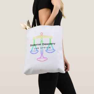 Tote Bag Échelles colorées de lueur d'avocat de la justic