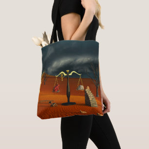 Tote Bag Échelles de Vérité – Symbolisme Surréaliste du Dés