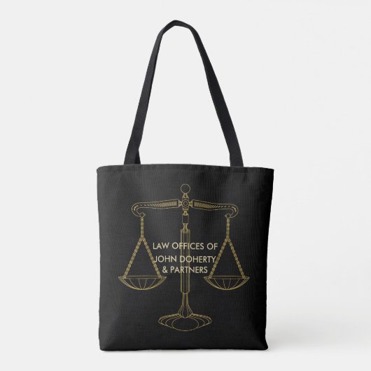 Tote Bag Échelles d'or chiques d'avocat de la justice | (Dos)