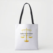 Tote Bag Échelles d'or graphiques d'avocat de la justice | (Devant)