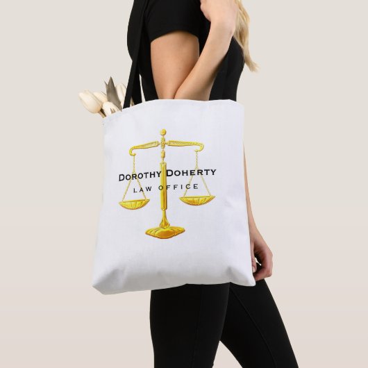 Tote Bag Échelles d'or graphiques d'avocat de la justice | (De près)