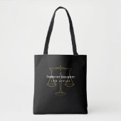 Tote Bag Échelles d'or graphiques d'avocat de la justice | (Devant)