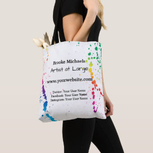 Tote Bag [Éclaboussure de peinture] blanc moderne d'artist