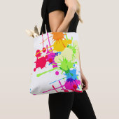 Tote Bag Éclaboussure grunge colorée de peinture (De près)
