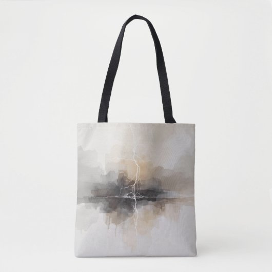 Tote Bag Éclair abstrait dans une impression neutre (Devant)