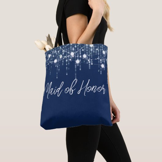 Tote Bag Éclairage bleu et blanc (De près)