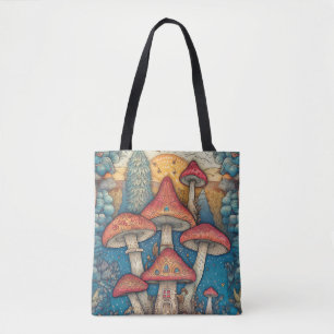 Tote Bag Éclairage de l'habitat du champignon sauvage