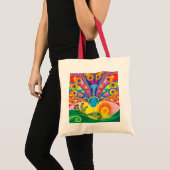 Tote Bag Éclat de queue de paon (Devant (produit))