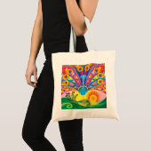 Tote Bag Éclat de queue de paon (Devant (produit))