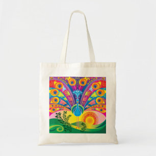 Tote Bag Éclat de queue de paon