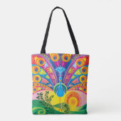 Tote Bag Éclat de queue de paon (Dos)