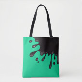 Tote Bag Éclat d'encre noire sur Emerald Green (Devant)
