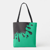 Tote Bag Éclat d'encre noire sur Emerald Green (Dos)