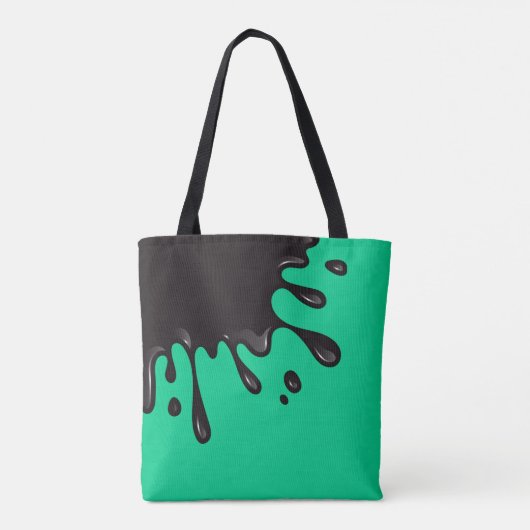 Tote Bag Éclat d'encre noire sur Emerald Green (Dos)