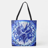 Tote Bag Éclatement de Fleur Bleu Électrique (Devant)