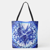 Tote Bag Éclatement de Fleur Bleu Électrique (Dos)