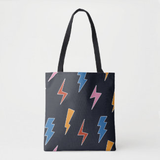 Tote Bag Éclats de tonnerre sans coutures motif, éclair des