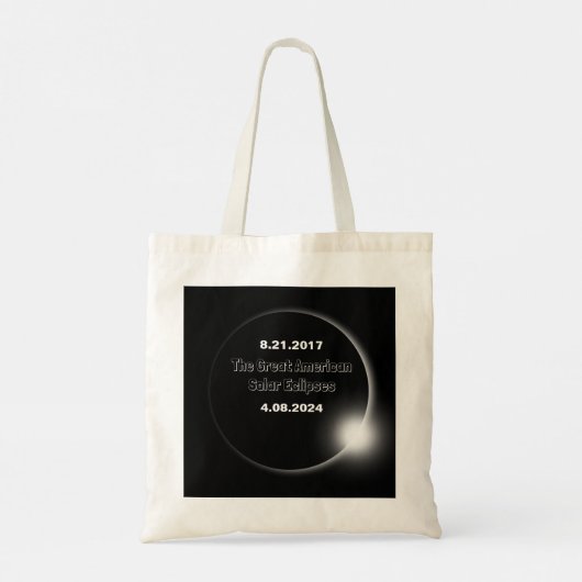 Tote Bag Éclipse solaire double date 2024 et 2017 (Dos)