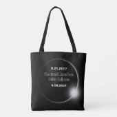 Tote Bag Éclipse solaire double datée 2024 & 2017 (Dos)