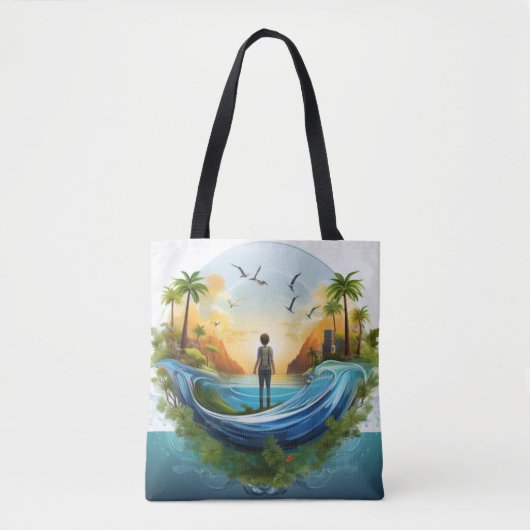 Tote Bag Eco Globe Adventure Design (Devant)