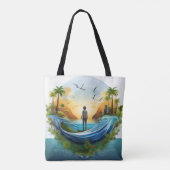 Tote Bag Eco Globe Adventure Design (Dos)
