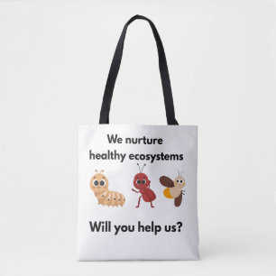 Tote Bag Éco Nourrir Notre Monde Blanc avec sangles noires