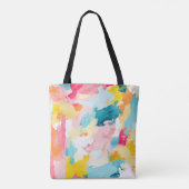 Tote Bag Ecobag avec pinceau Pastel Trucs colorés | (Dos)