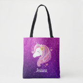 Tote Bag École de filles Unicorn Cute personnalisée (Devant)