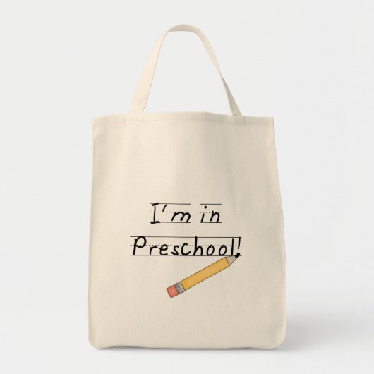 Tote Bag École maternelle rayée de papier et de crayon (Devant)